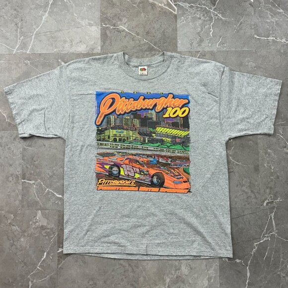 Vintage Pittsburgher 100 Graphic Tee Mens 2XL XXL Dirt Track Racing Pittsburgh - Picture 1 of 10
